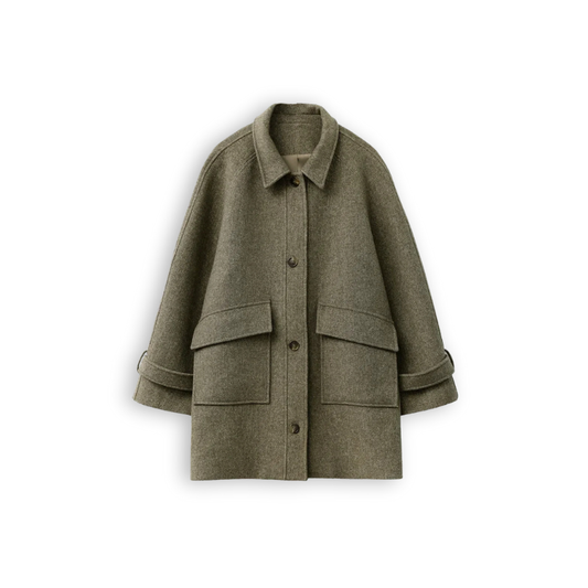 Single Breasted Middle Wool Coat