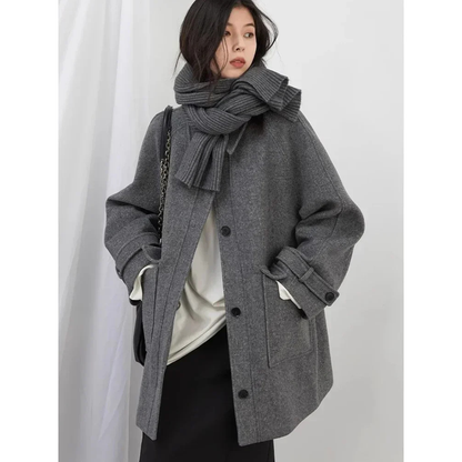 Single Breasted Middle Wool Coat