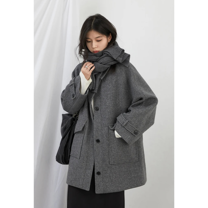 Single Breasted Middle Wool Coat