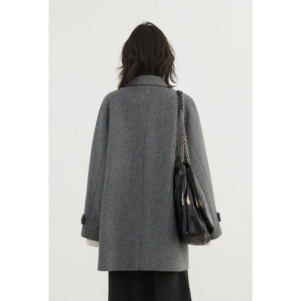 Single Breasted Middle Wool Coat