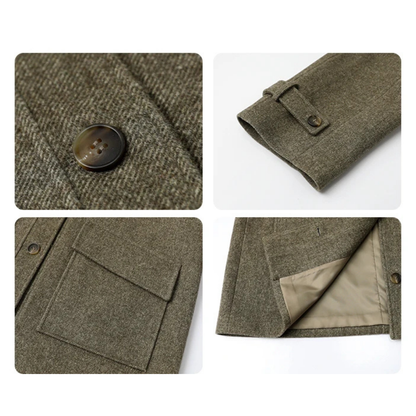 Single Breasted Middle Wool Coat