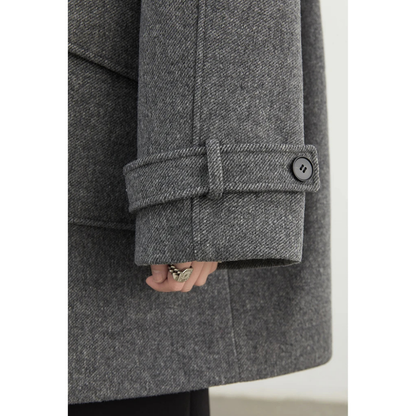 Single Breasted Middle Wool Coat