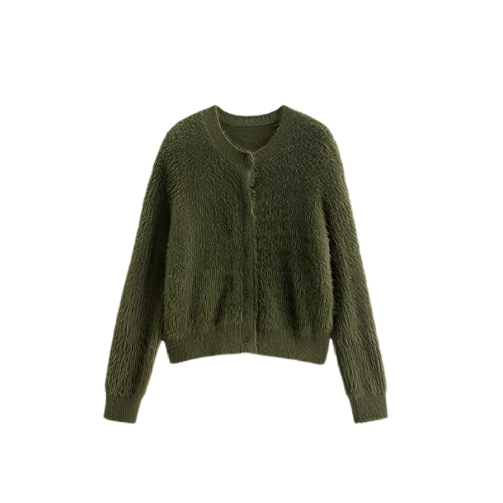 Faux Mink Fur Plush Cardigan