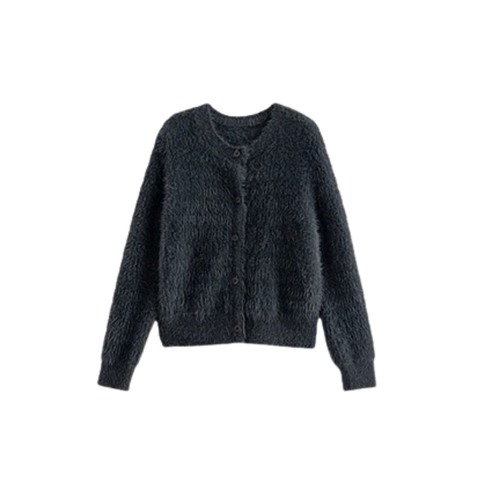 Faux Mink Fur Plush Cardigan