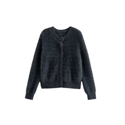 Faux Mink Fur Plush Cardigan