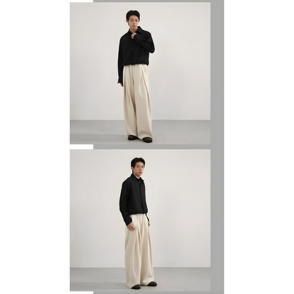 3D Cutting Curve Wide Pants
