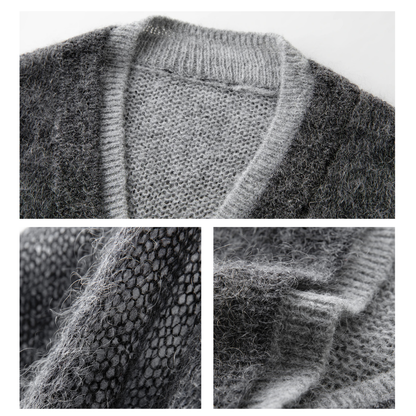 Mohair Wool Blend V-Neck Cardigan