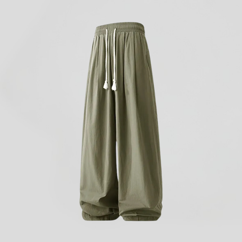Waist Lope Belted Straight Jogger Pants