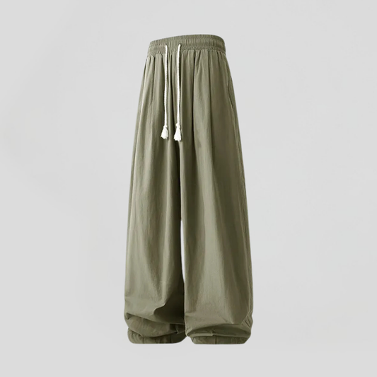 Waist Lope Belted Straight Jogger Pants