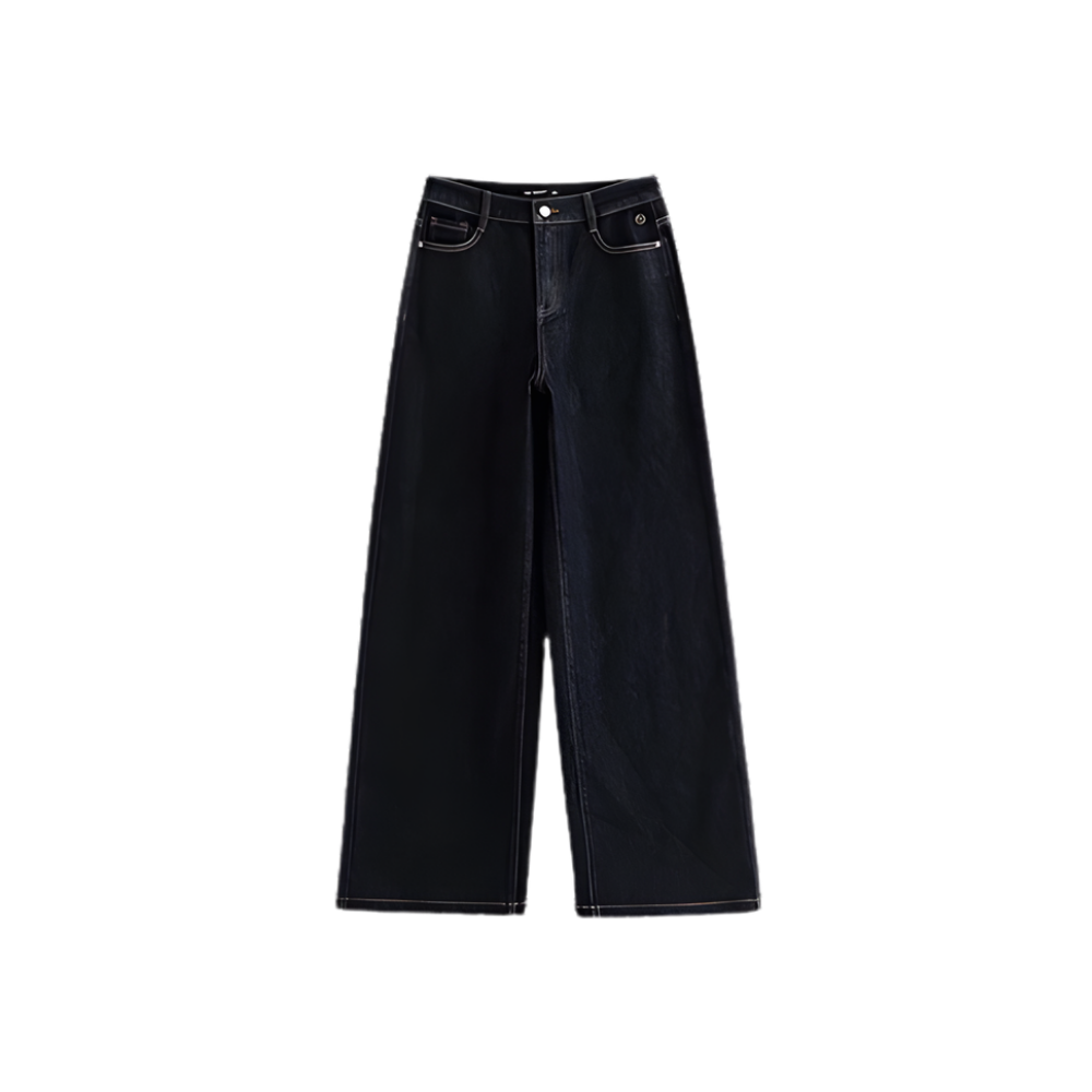 Wide Leg Fleece Lined Jeans