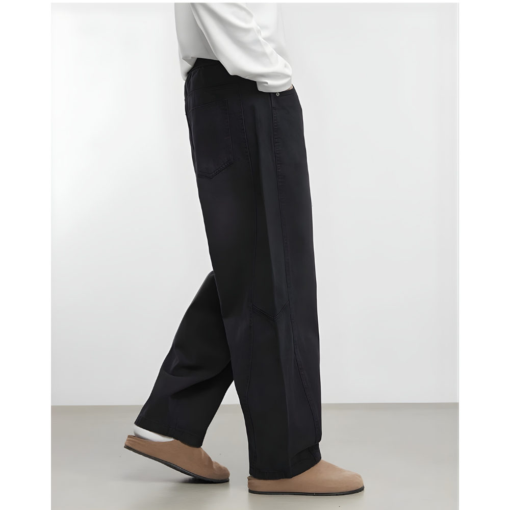 Drawstring Wide Tapered Jeans