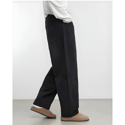 Drawstring Wide Tapered Jeans