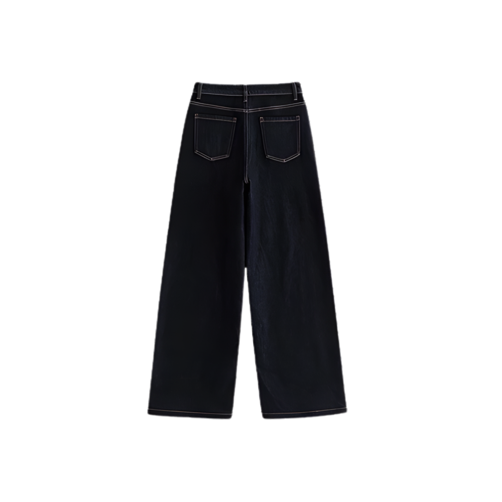Wide Leg Fleece Lined Jeans