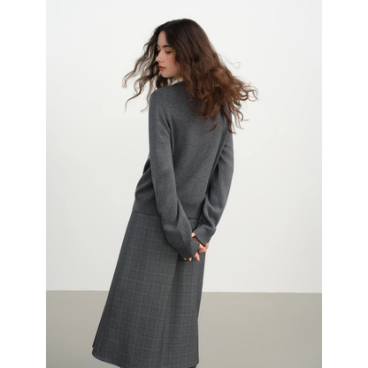 Half Zip Layered Knit Pullover