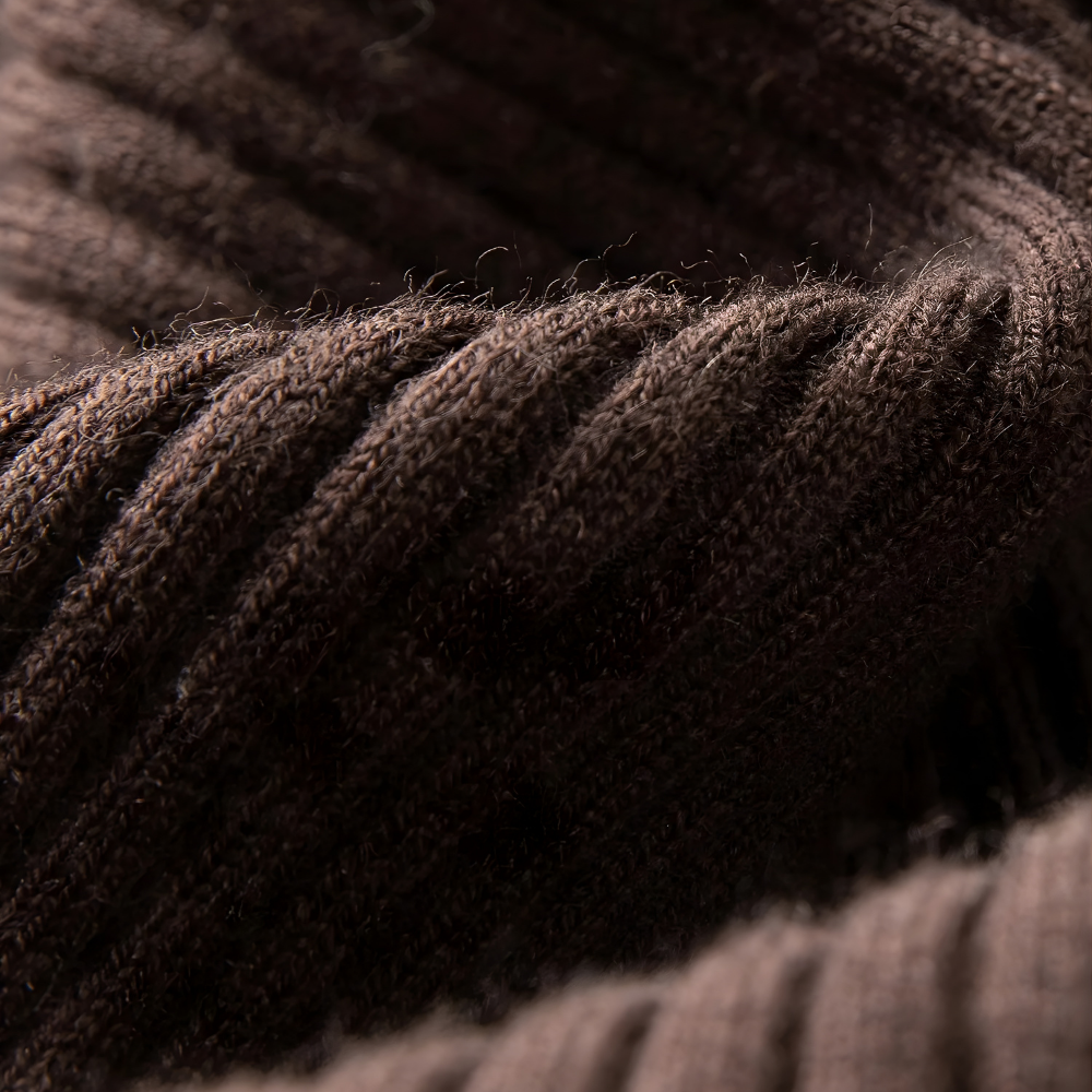 Mock Neck Switching Pattern Knit Pullover