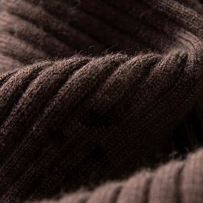 Mock Neck Switching Pattern Knit Pullover