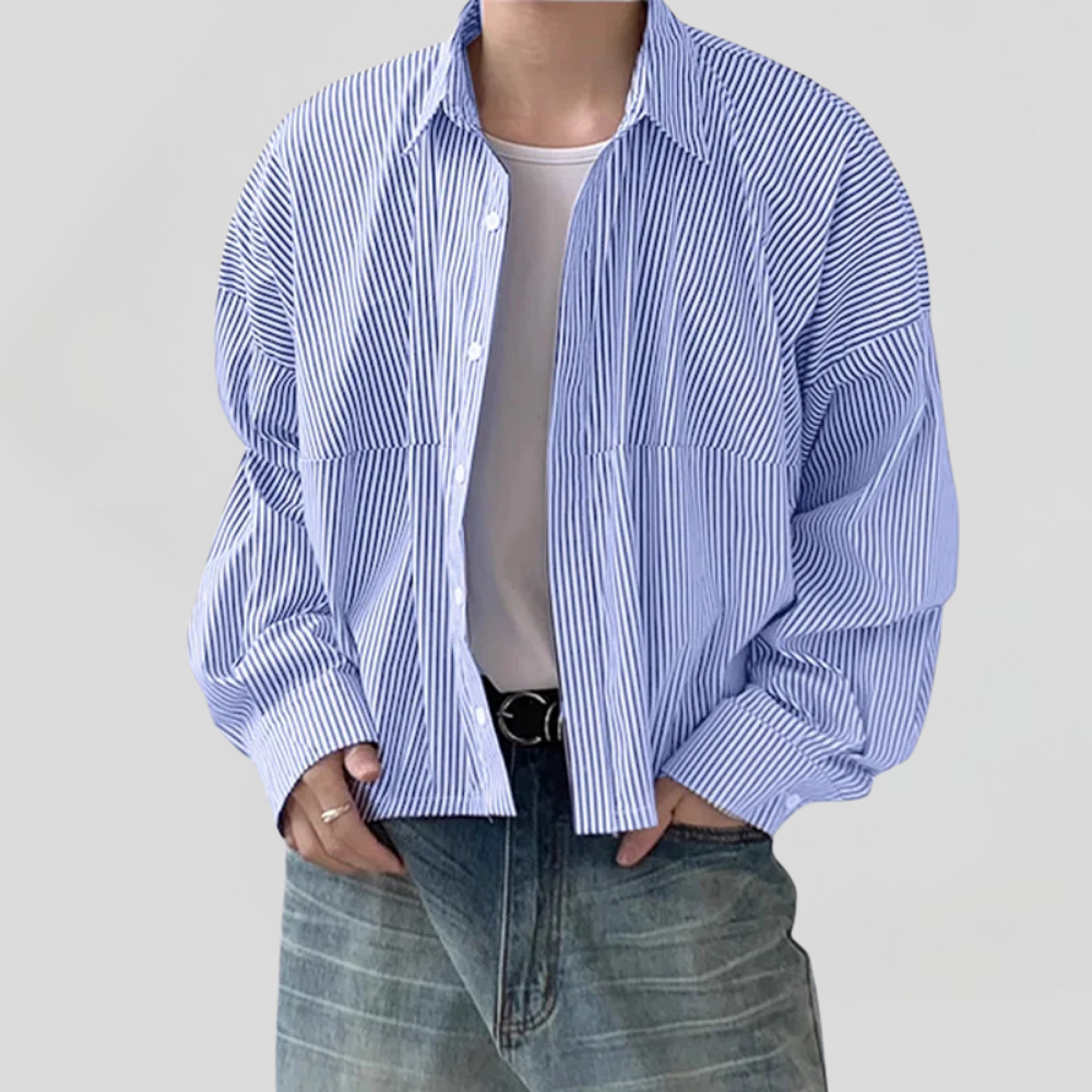 Short Length Striped Long Sleeve Shirt
