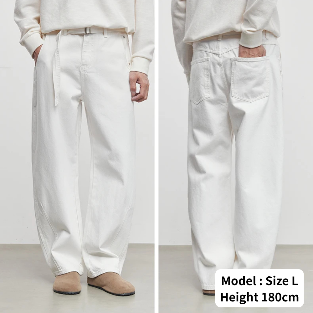 Tapered Cotton Belted Pants