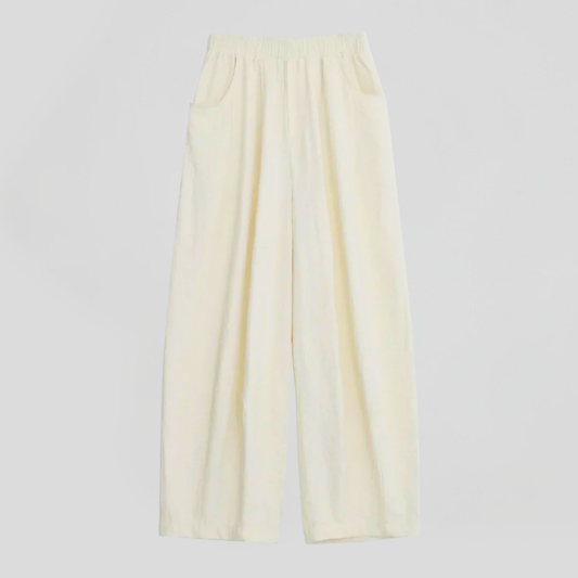 High Waisted Pleated Wide Leg Trousers