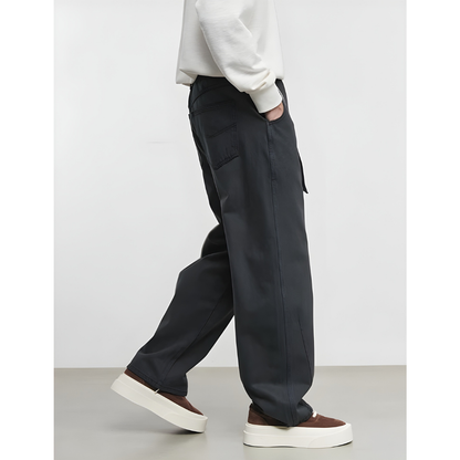 Tapered Cotton Belted Pants