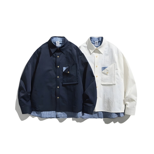 Double Designed Splice Shirts