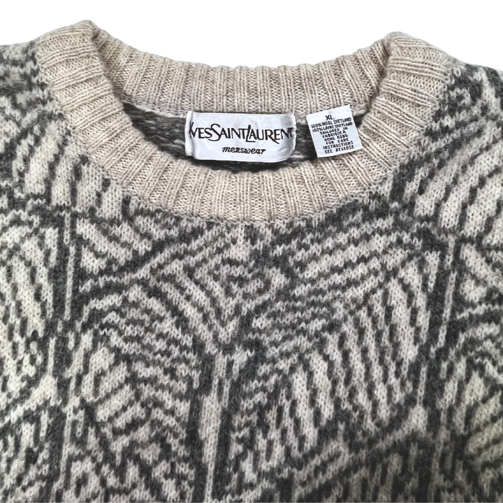 90s Yves San Lauren Mens geometric sweater