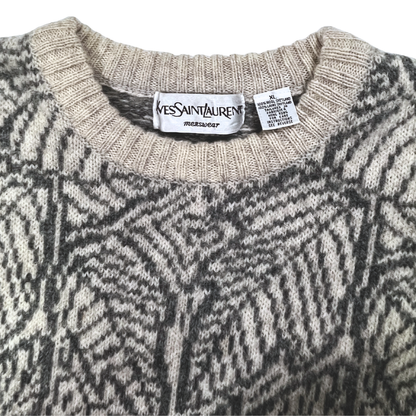 90s Yves San Lauren Mens geometric sweater