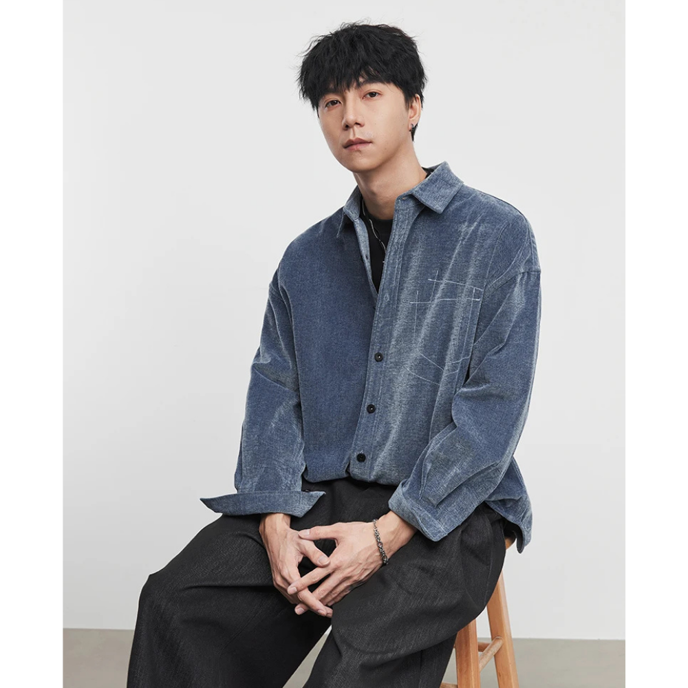 Fake Pocket Designed Broad Shirts