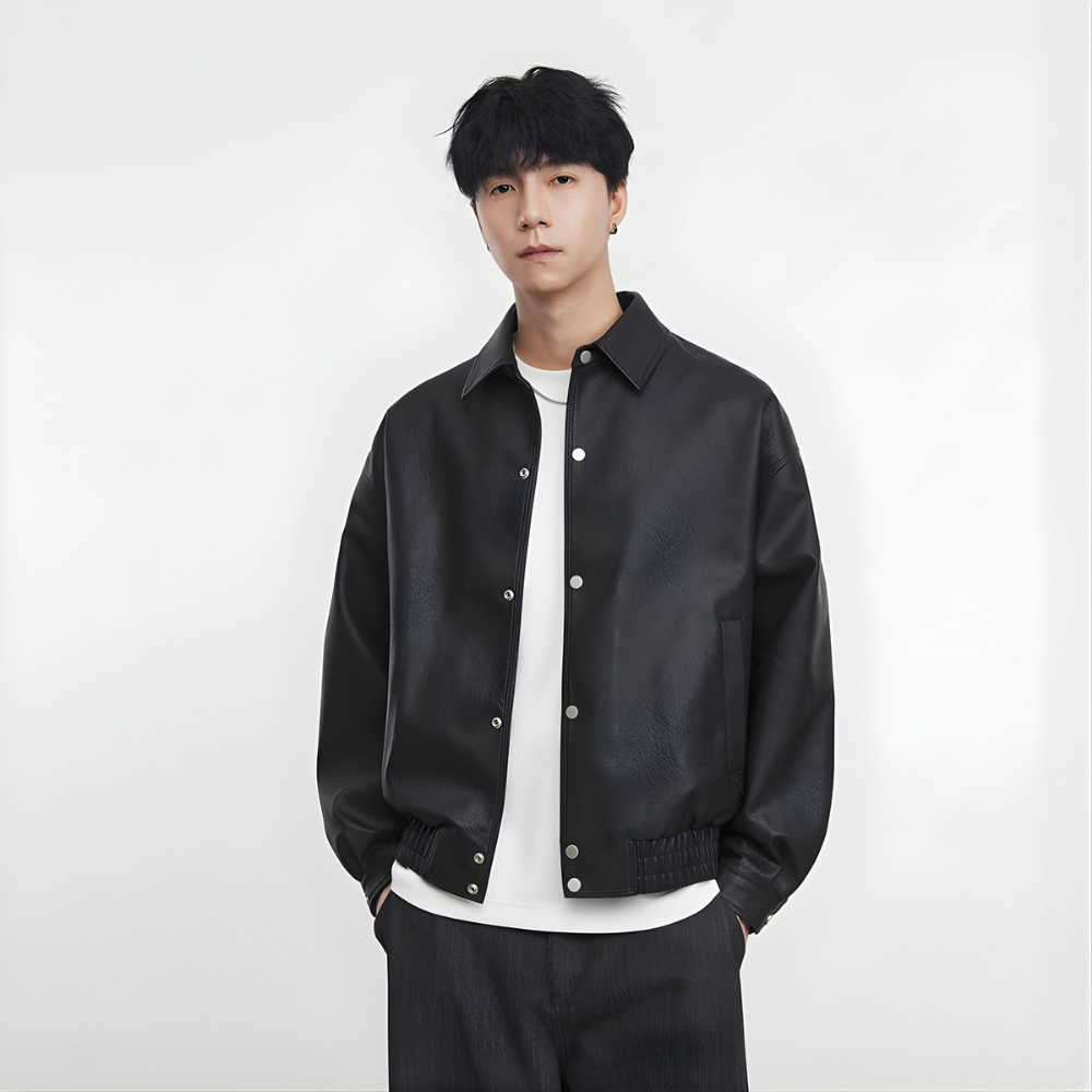 Fake Leather Single Designed Jacket