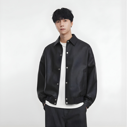 Fake Leather Single Designed Jacket