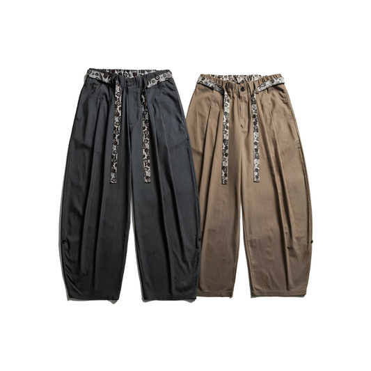 Wide Fit Belted Casual Pants