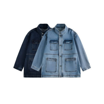 Oversized Denim Middle Coats