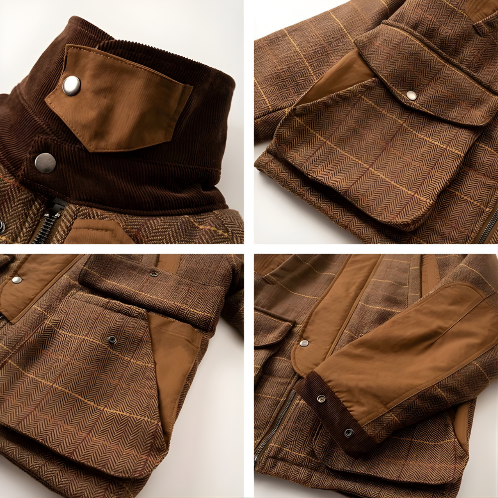 Padded Checking Double Zip Blouson