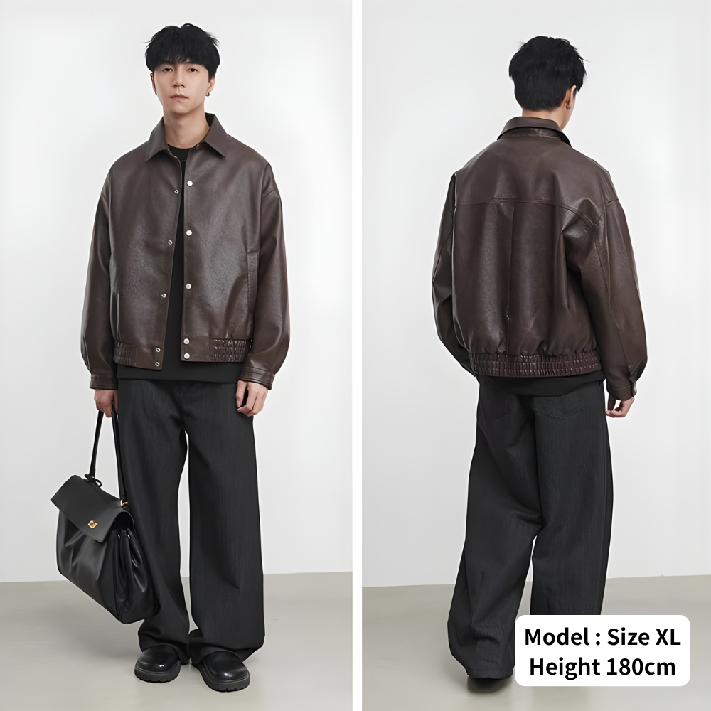 Fake Leather Single Designed Jacket
