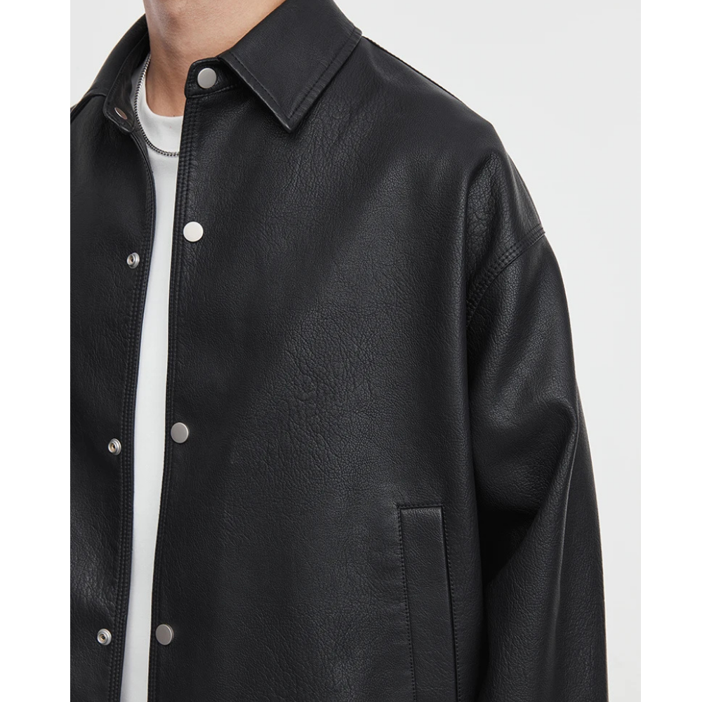 Fake Leather Single Designed Jacket