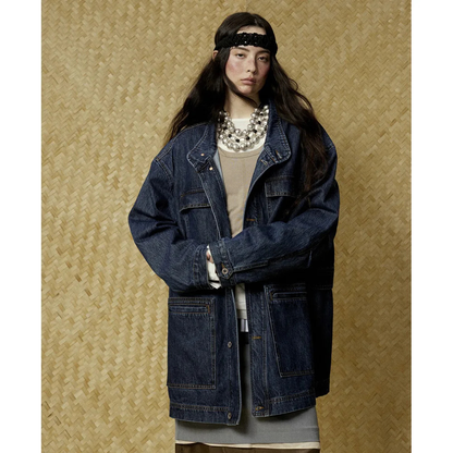 Oversized Denim Middle Coats