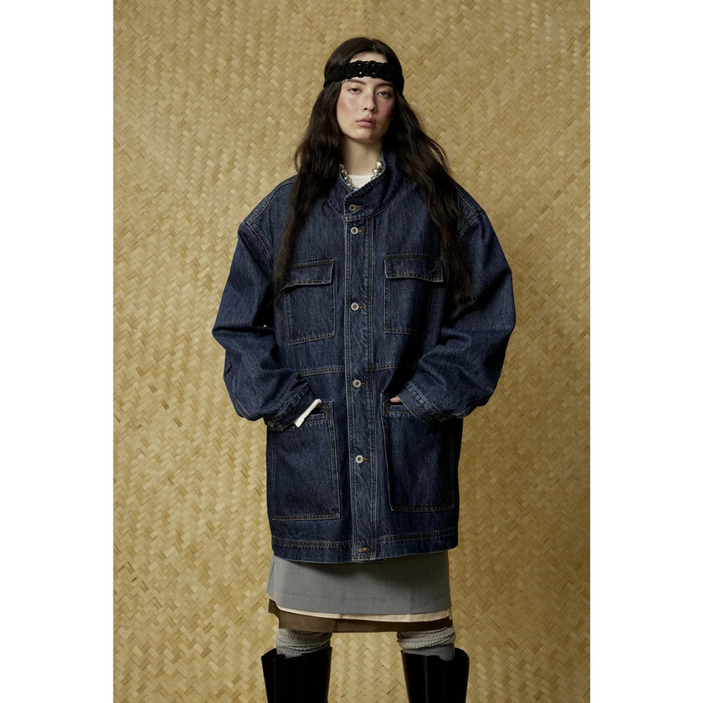 Oversized Denim Middle Coats