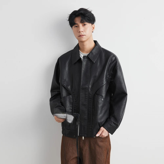 Single Zip Leather Jacket