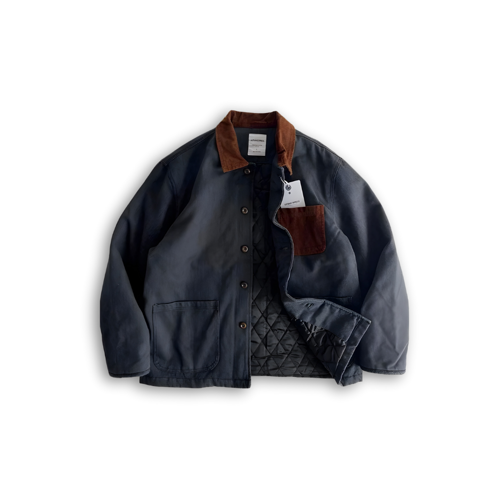 Quilted Corduroy Switching Field Jacket