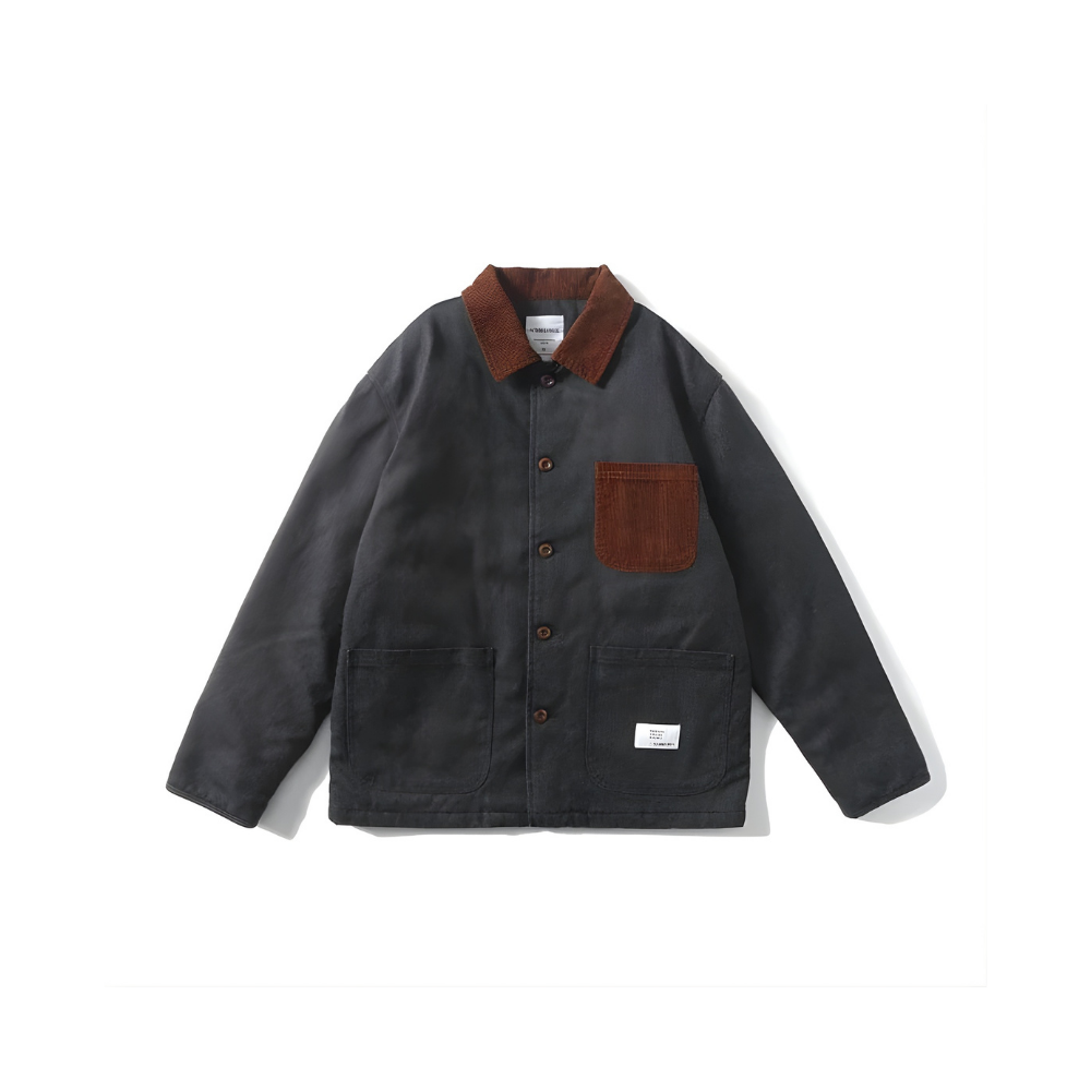 Quilted Corduroy Switching Field Jacket