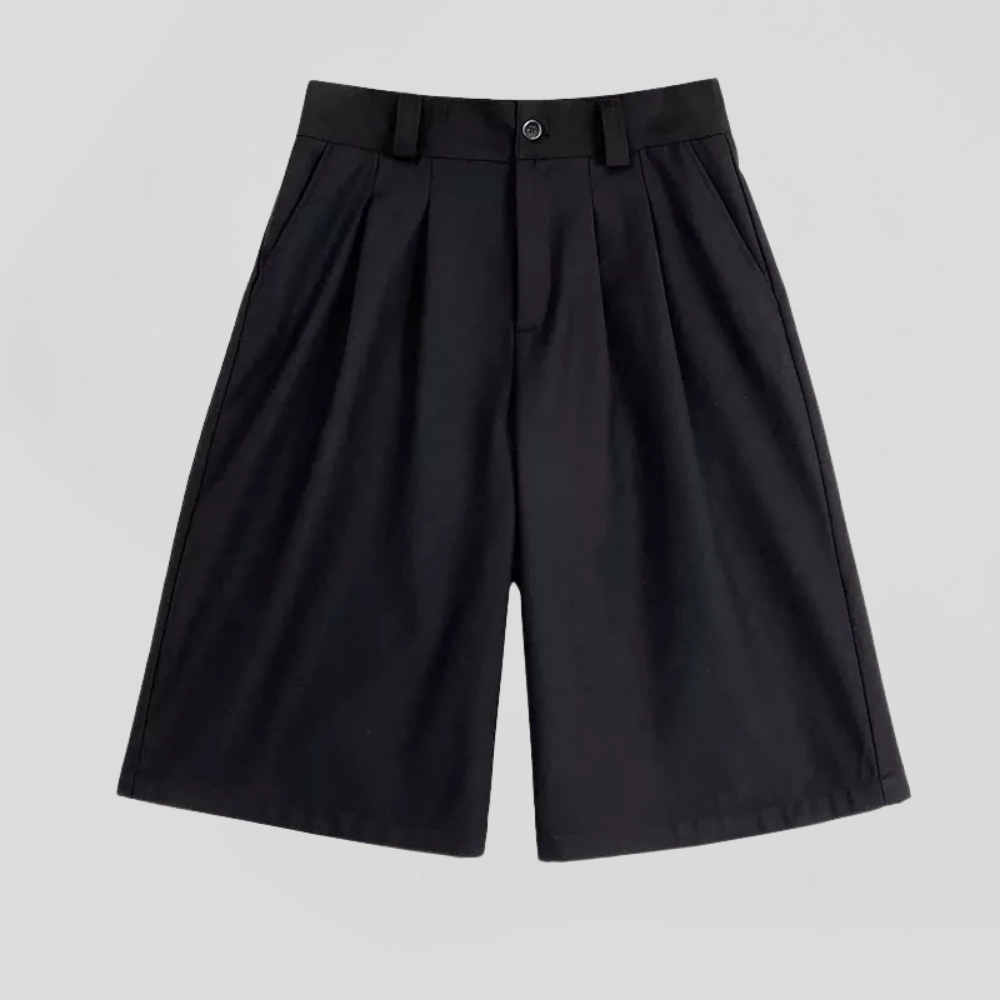 Loose Pleated Bermuda Shorts