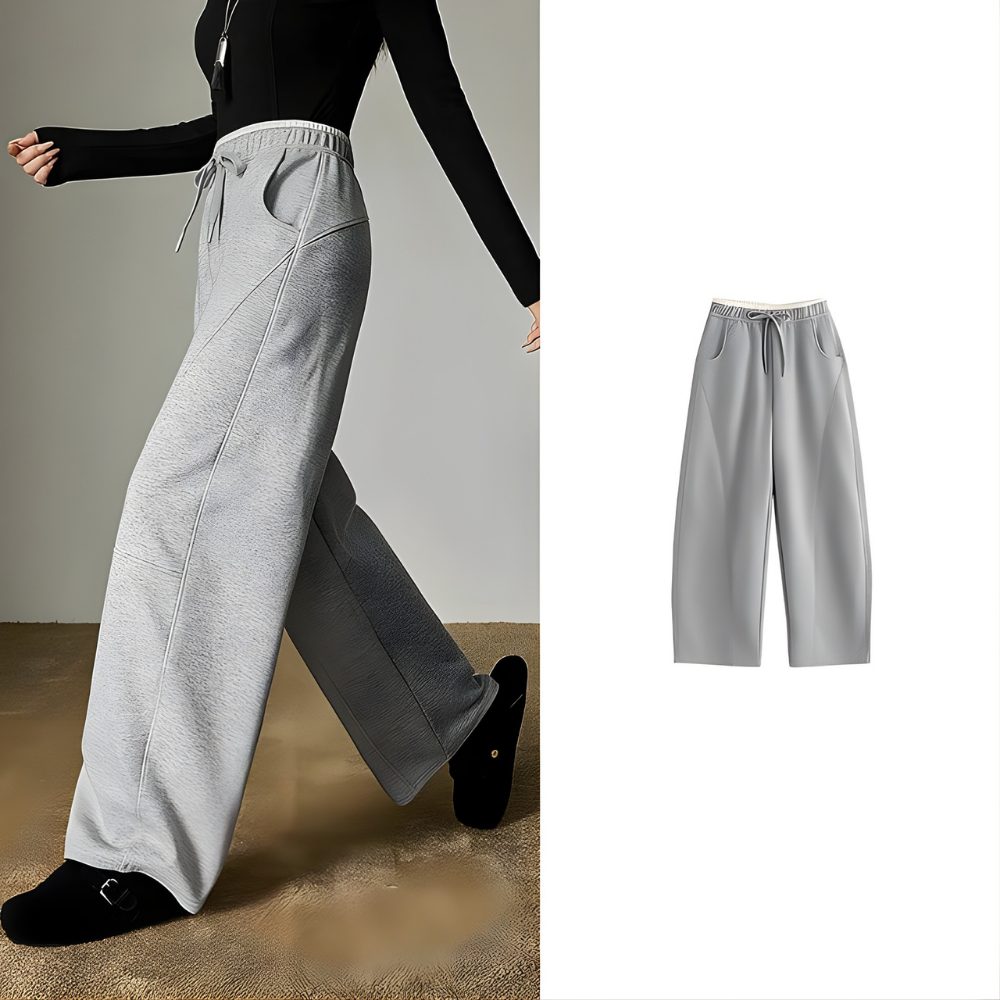 Hip to Leg Curving Line Pants