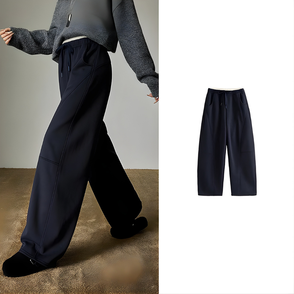 Hip to Leg Curving Line Pants