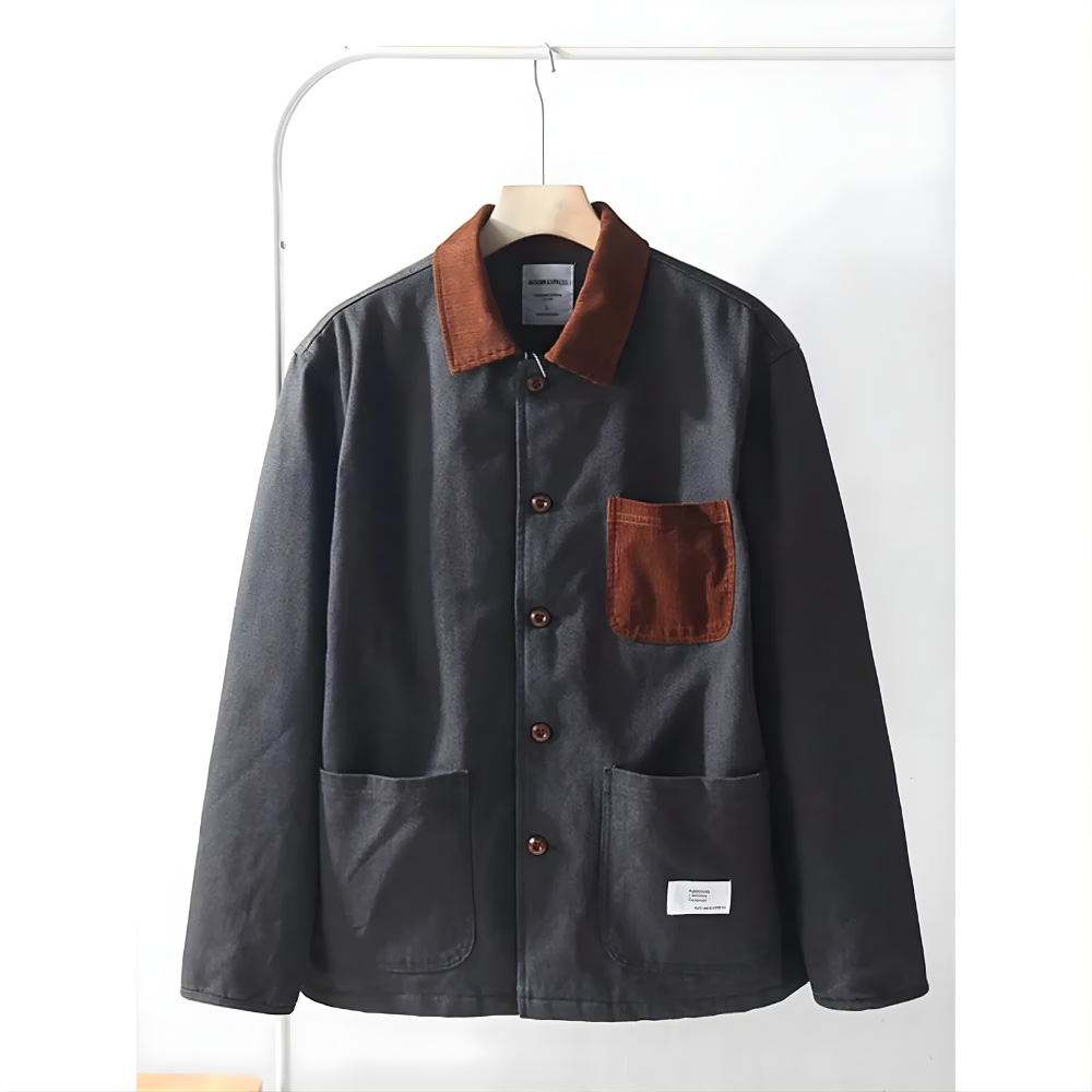 Quilted Corduroy Switching Field Jacket