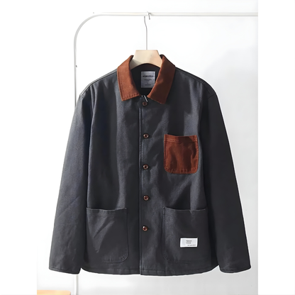 Quilted Corduroy Switching Field Jacket