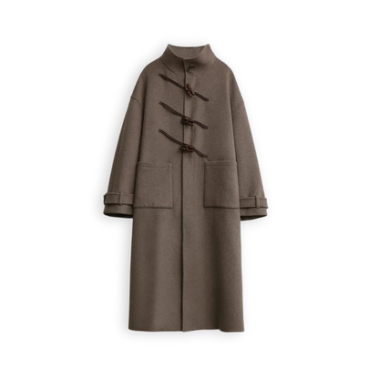Diagonal Button Single Breasted Coat