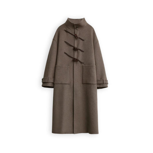 Diagonal Button Single Breasted Coat