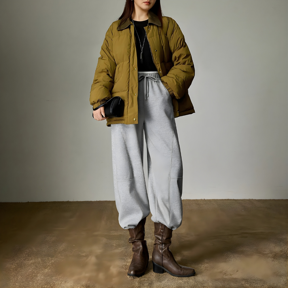 Hip to Leg Curving Line Pants