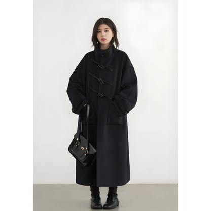 Diagonal Button Single Breasted Coat
