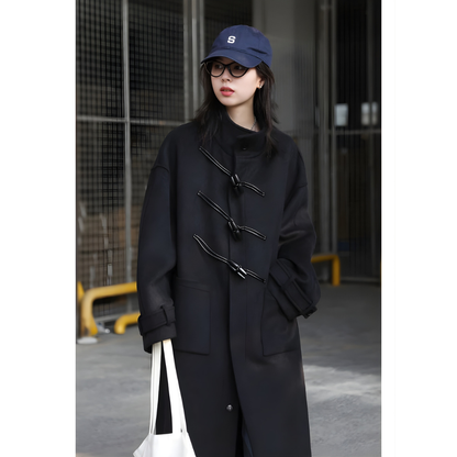 Diagonal Button Single Breasted Coat